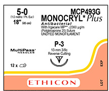 [JMMCP493G] SUTURE MONOCRYL PLUS 5/0 13MM RCPRIME/12