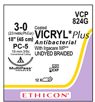 [JMVCP824G] SUTURE VICRYL PLUS 3/0 19MM CC/12
