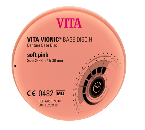 [VIADSOP9830] VITA VIONIC® BASE DISC HI, soft pink, Ø 98.5 x h 30 mm, 1 pc.