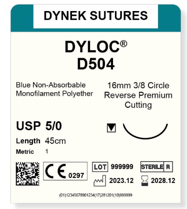 [DYD504912] Dyloc suture 5/0 13mm 3/8 RC 45cm /12