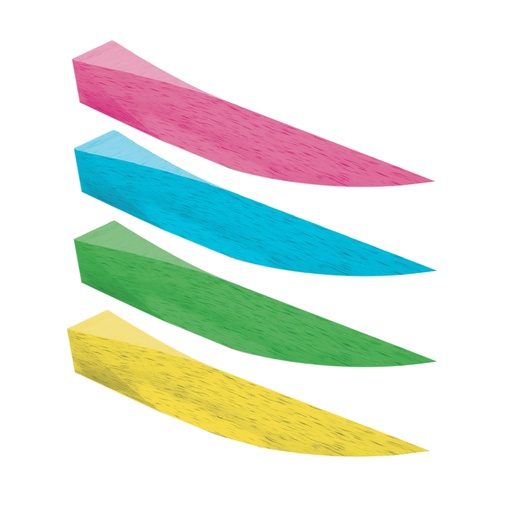 [POL5060] Wood Wedges - assorted 600 pcs (200x pink XS, 200x blu S, 100x green M, 100x yellow L) 