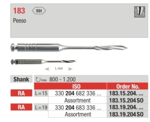 [EDE183.15.204.130] Root Canal Reamer Peeso 15mm Size 4 Edenta 6 Pack