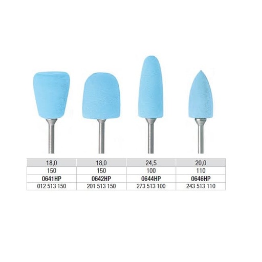 [EDE0642HP-100] Acrylic Polisher HP - light blue Tapered Round Short  100 Pack
